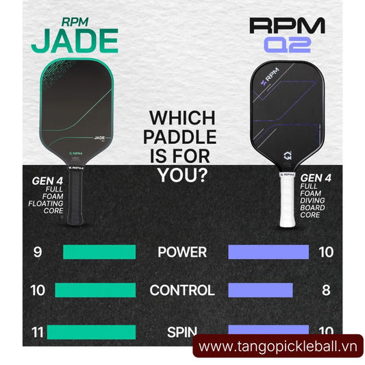 So Sánh Vợt Pickleball RPM Jade Và RPM Q2: Đâu Là Lựa Chọn Tối Ưu Cho Lối Chơi Của Bạn?